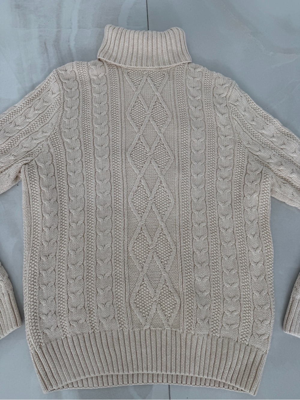 Wainscott 100% Cotton Cable Knit Turtleneck Sweater